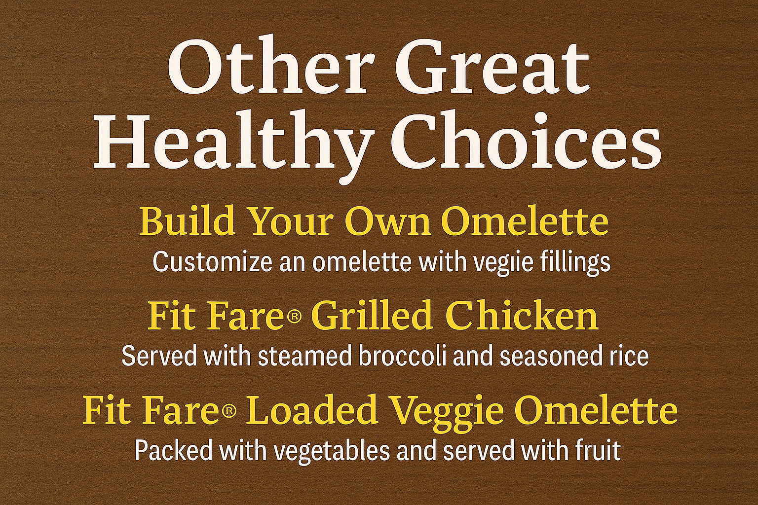 Denny's healthy choices