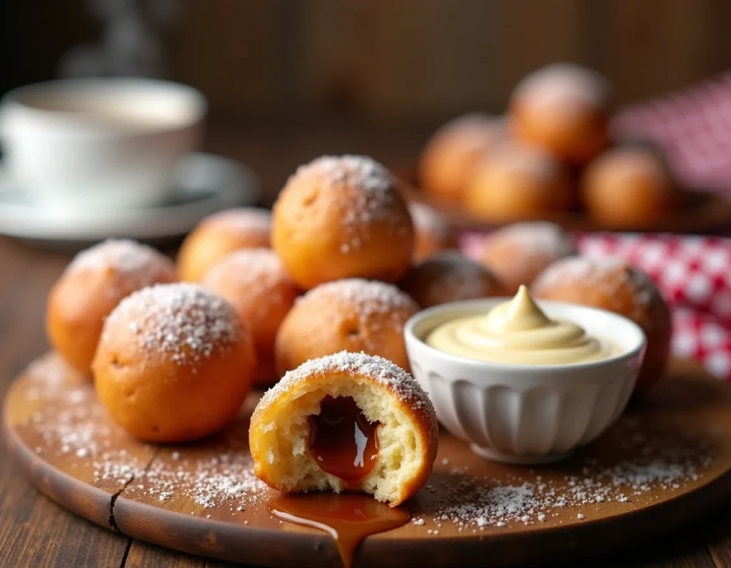 Maple-filled donut holes