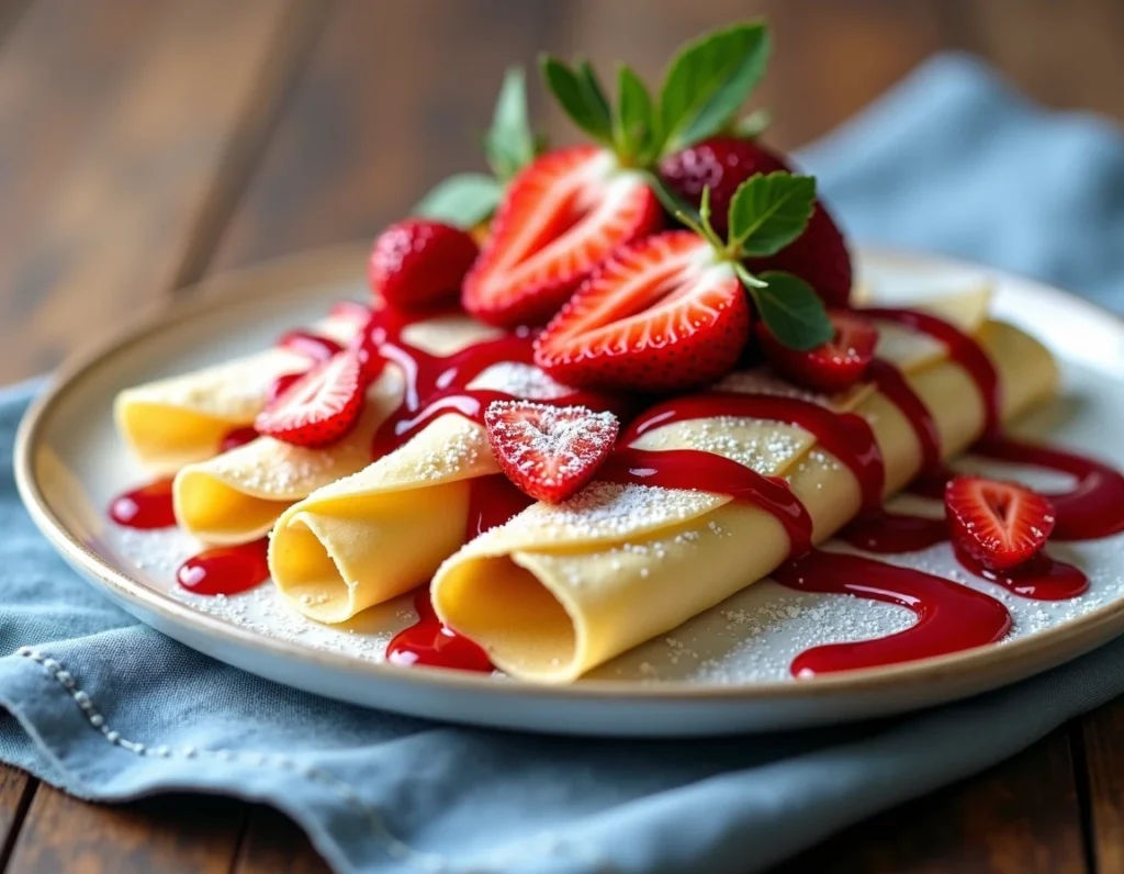 Strawberry Vanilla Crepes