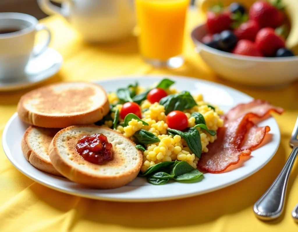 Fit Slam with toast and bacon.