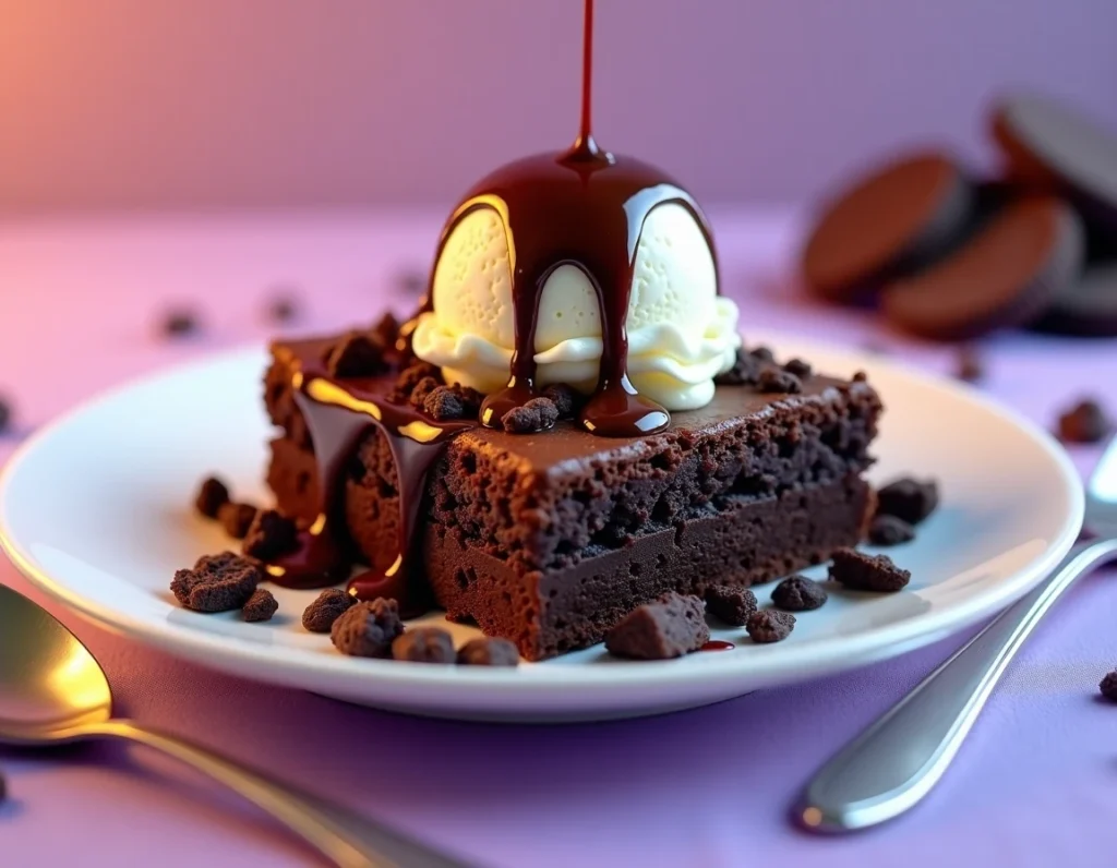 Brownie with ice cream
